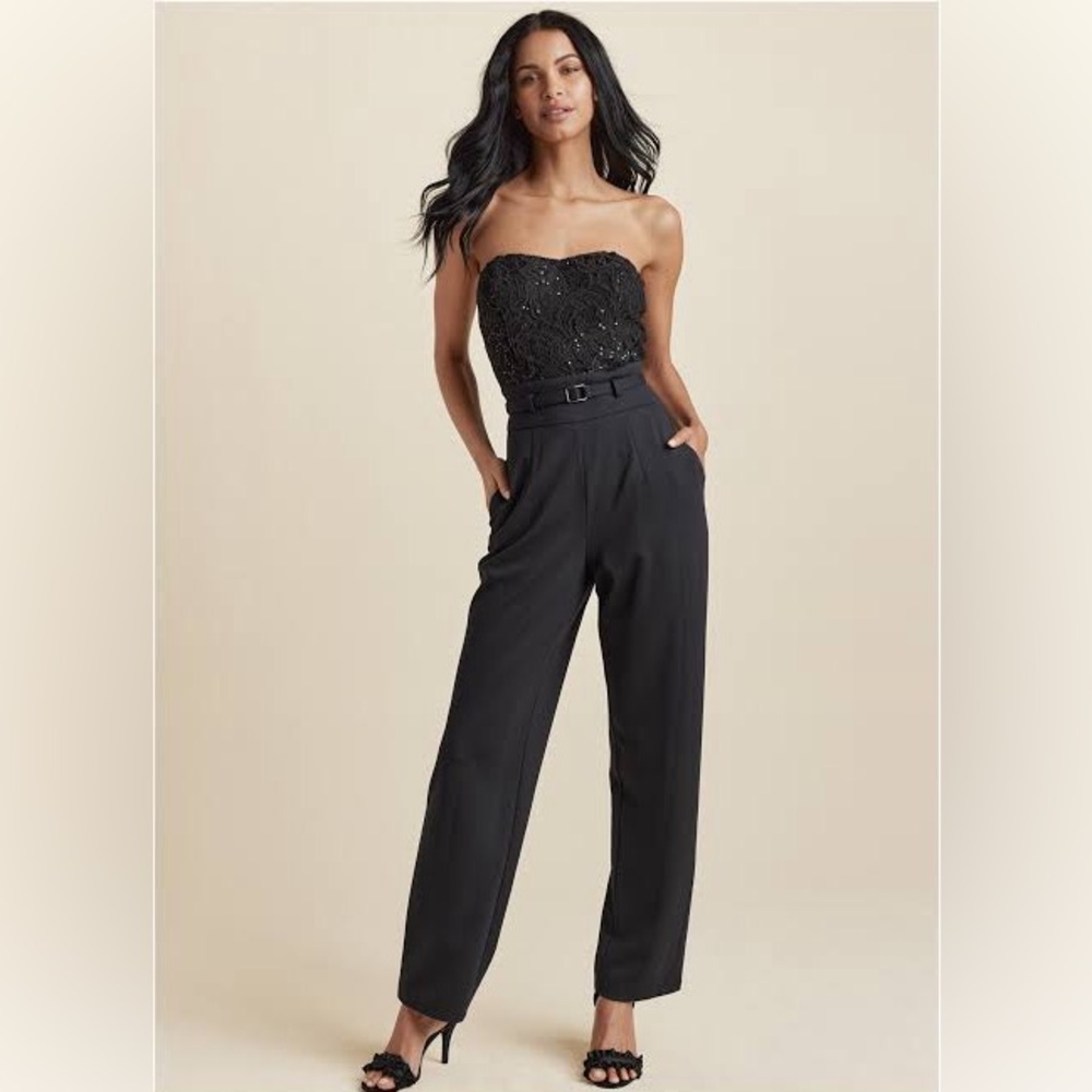 VENUS Black Lace Jumpsuit